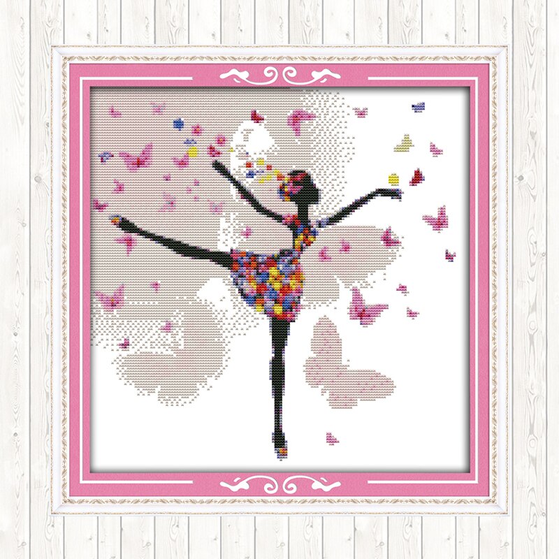 Flower Fairy Cross-stitch Patterns 14ct Printed on Canvas Counted Embroidery Kit Aida Fabric DMC DIY Needlework Kits Home Decor