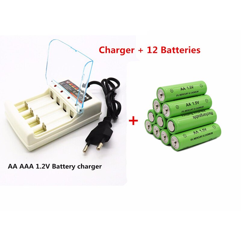 4-8 stuks daweikala aa-batterijen 3000 1.5 v quanlity oplaadbare batterijen  aa 3000 mah ni -mh 1.5v oplaadbare batterijen + oplader: Rood