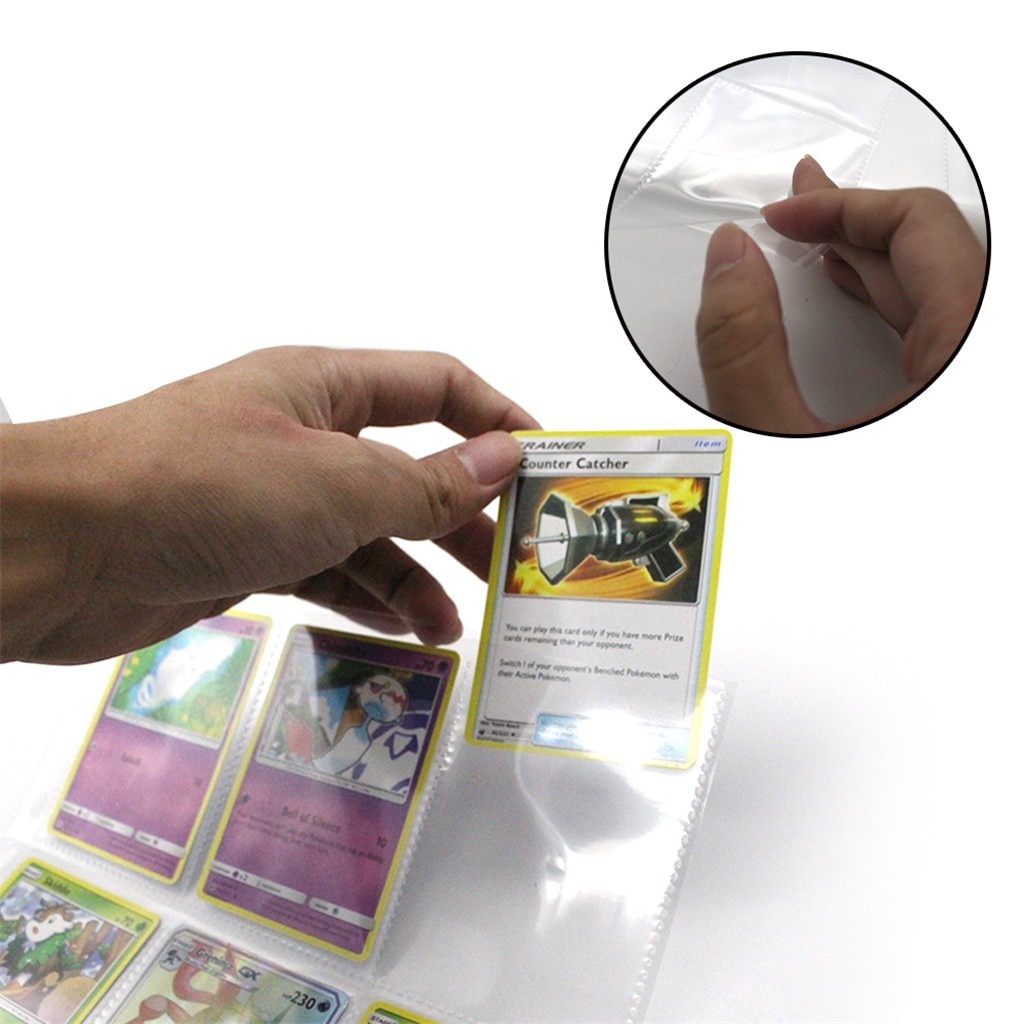 Páginas de álbum Billeteras Colección 270 bolsillos tarjeta de juego comerciales Mangas de almacenamiento de información 