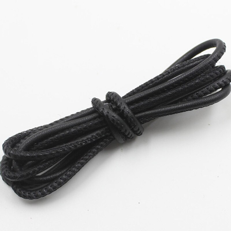 Meetee 5Meter 3 Mm Hoge Handmatig Geweven Ronde Lederen Touw Schapenvacht Cord Diy Armband Lederen Touw Accessoires CD021: Black