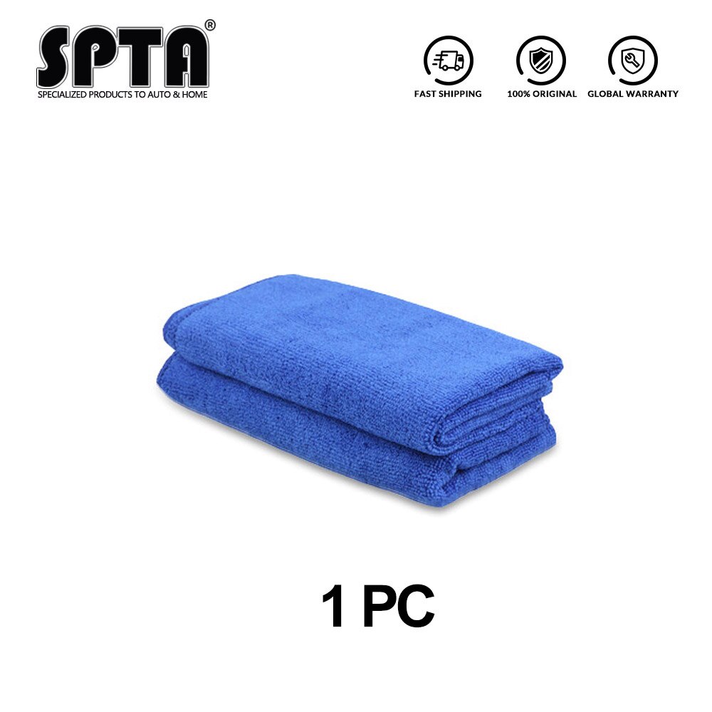 SPTA-paño de lavado absorbente cuadrado suave, 40x40 cm, cuidado del coche, limpieza de microfibra, toallas de mano duraderas, multifunción, azul/verde: 1 Pcs Blue