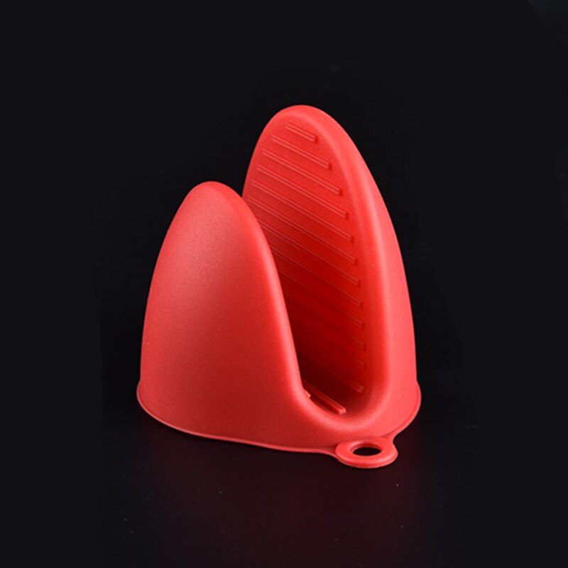 1Pcs Silicone Hittebestendige Handschoen Grip Oven Pot Koken Mitt Protector Houder Grip: red