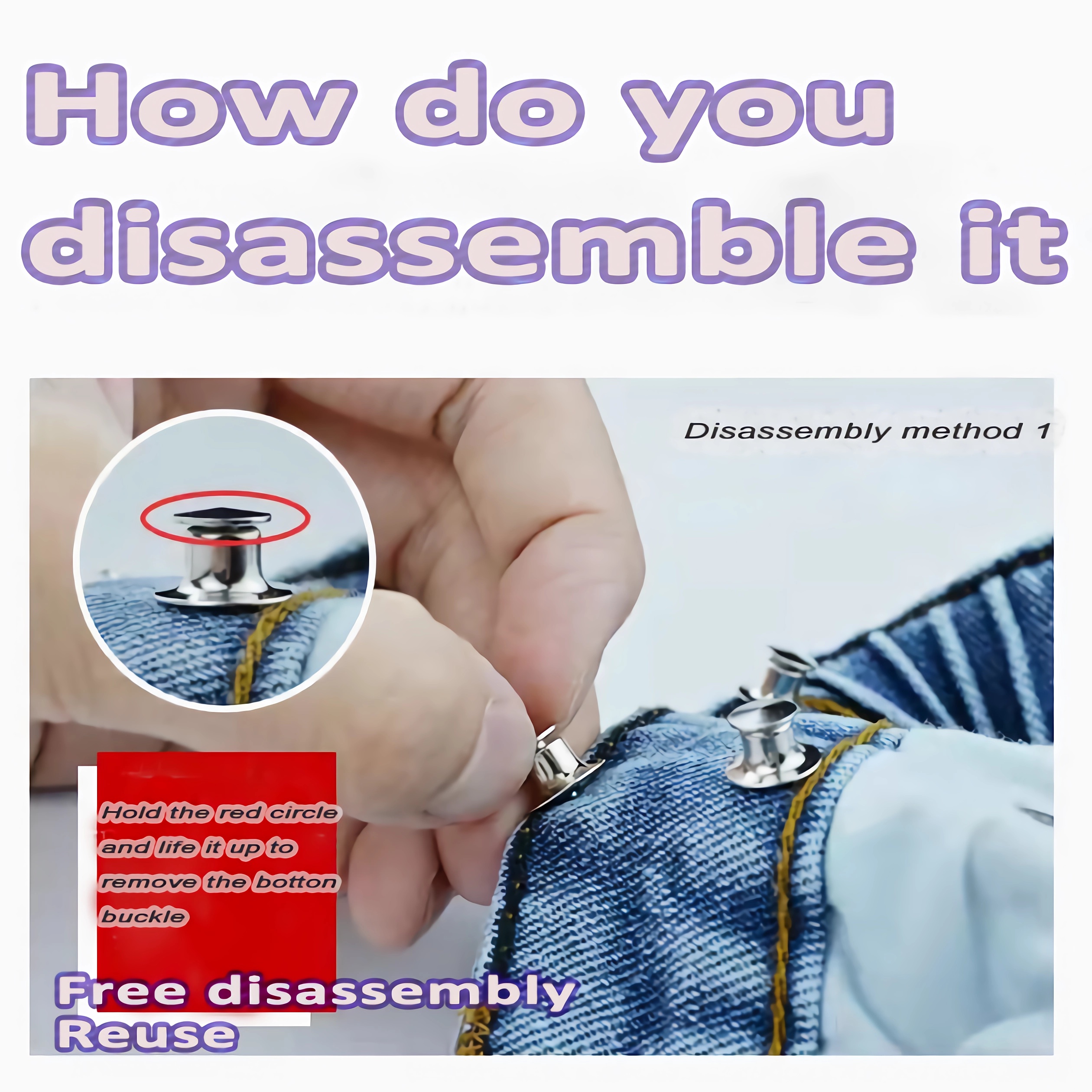 Juego de 1/4 de botones vaqueros de Metal sin clavos, broches desmontables para pantalones, Clips, botones, alfileres, tensor de cintura DIY, hebillas para ropa, herramientas de costura