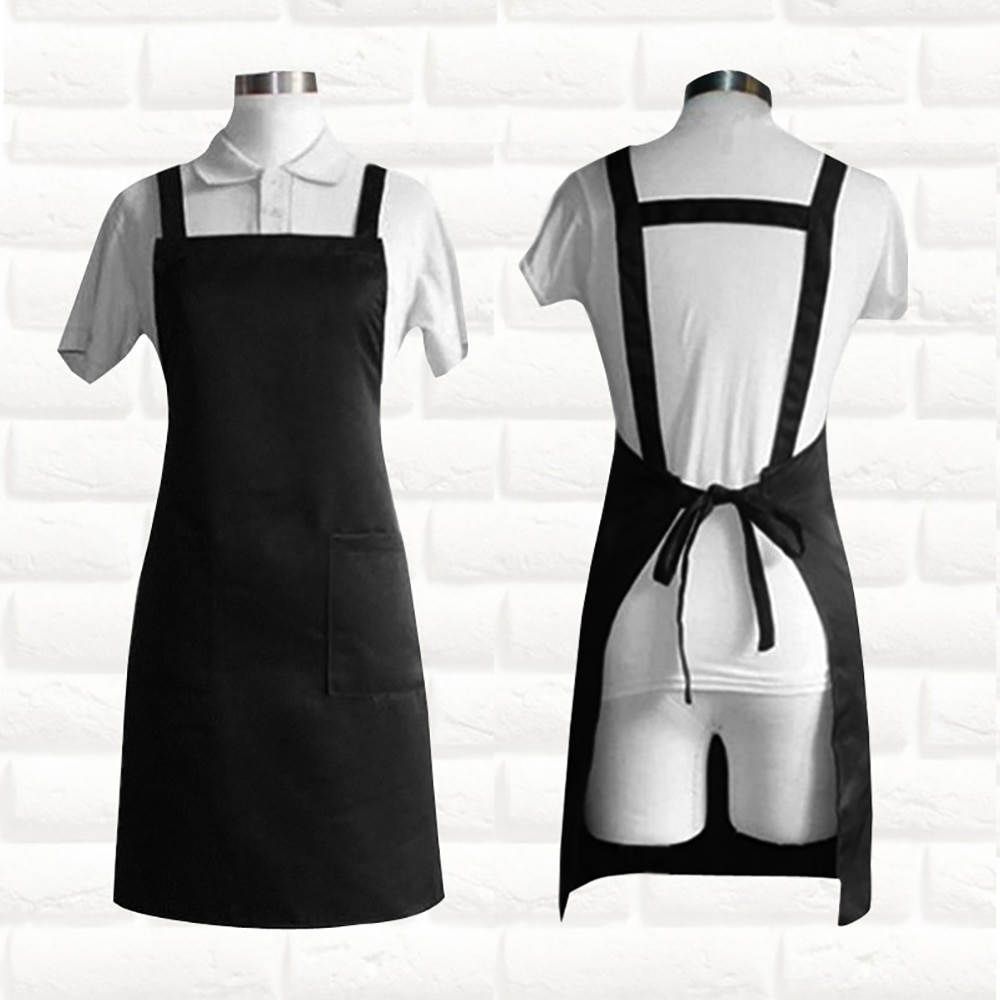 Geekhom Keuken Schorten Voor Vrouwen Mannen Thuis Cleaning Zwarte Mouwloze Keukenschort Chef Ober Bbq Cook Schoon Schort