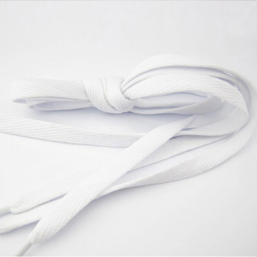 Cordones planos de poliéster, 6 colores, 110 cm, para zapatillas deportivas, para hombre y mujer, , 1 par: white