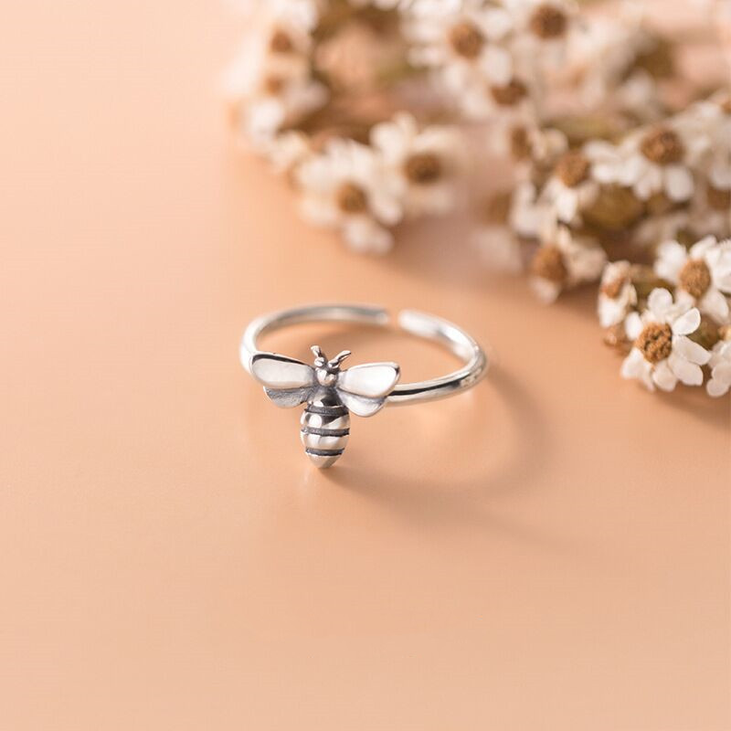 Anelli da donna regolabili in argento sterling 925 con ape, regalo di gioielli di design di lusso per matrimonio, donna GaaBou