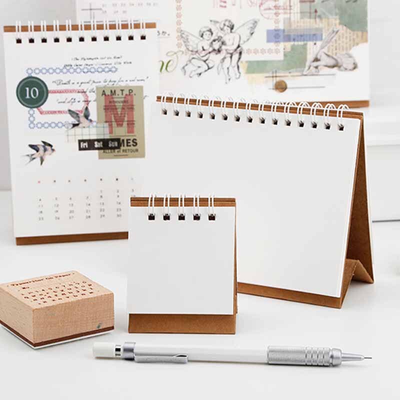 Coloffice Blank DIY Calendar Notepad Table Calendar Homemade Desktop Small Desk Ornaments Stationery 15 sheets,1PC