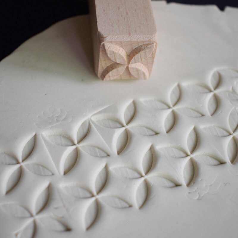 Wooden Stamps Hand Carved For Printing DIY Clay Pottery Printing Blocks Fish Bone / Squirrel / Flower / Deer Clay Tools