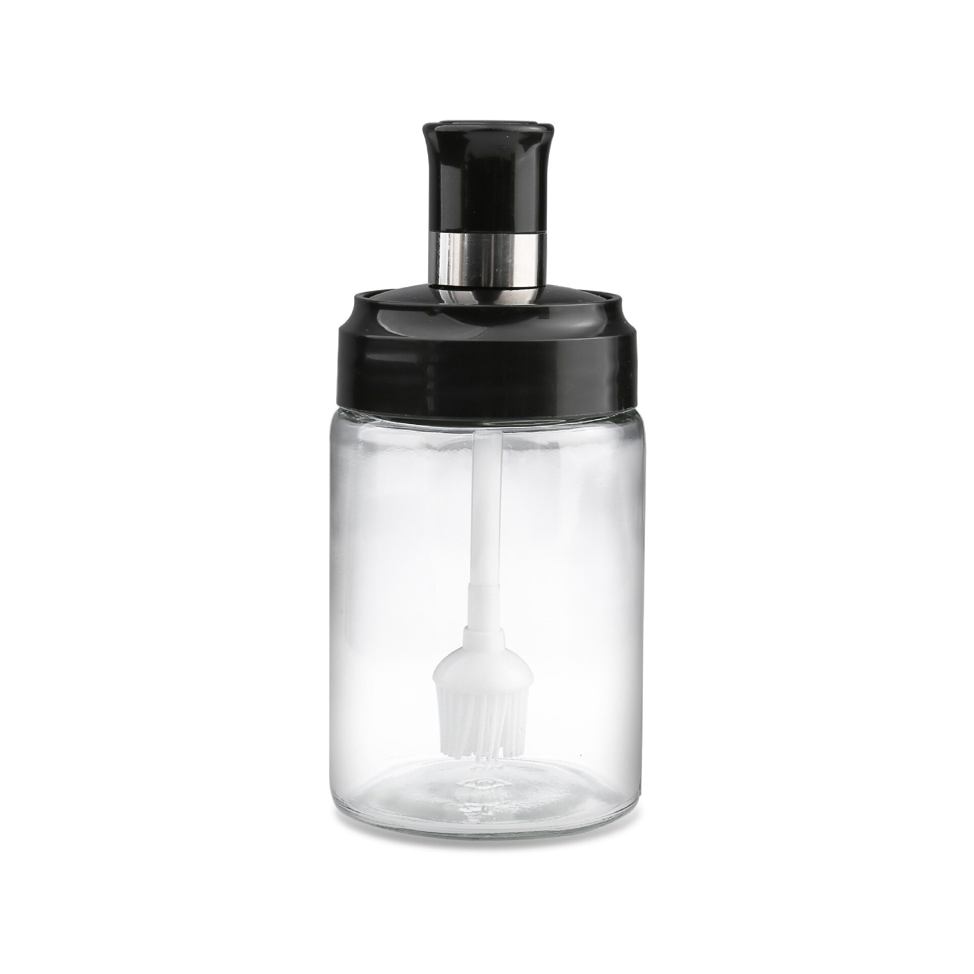 Frascos de vidrio para especias con bandeja, juego de agitadores de sal, azúcar y pimienta, organizador de condimentos con cuchara, utensilios de cocina creativos, 3 unids/set por juego: oil-200ml