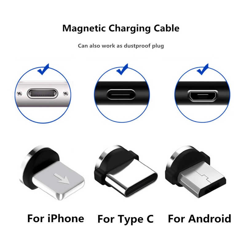 1m Magnetico micro USB Cavo per il iPhone Samsung androide Del Telefono mobile di Ricarica Veloce USB di Tipo C Cavo Caricatore Magnete filo del Cavo