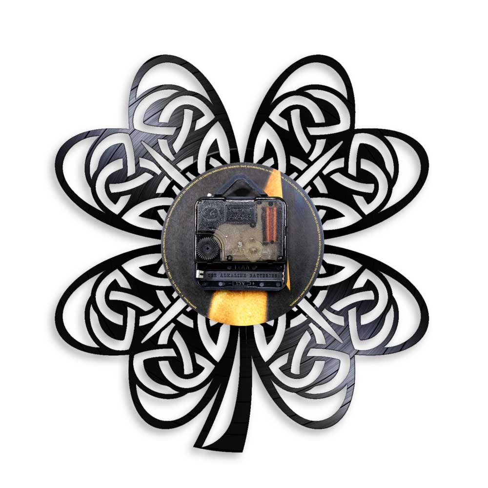 Charms Lucky Irish Four Leaf Clover Modern Wall Clock Fortune Shamrock LED Wall Lamp For Favors Festive St.Patrick Day