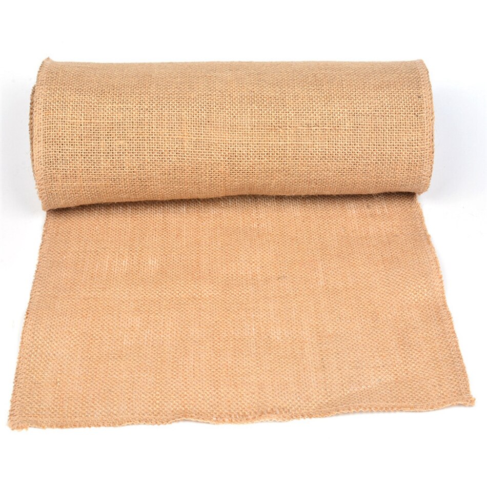 2 yards/rulle 150mm 300mm naturliga jute säckvävsband för hantverk gör-det-själv långa hampaband rosett inslagning bröllopsfest dekorativt