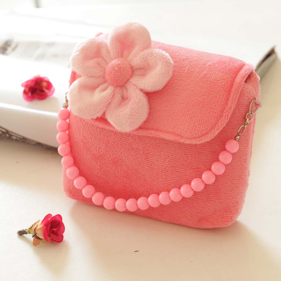 Brand Lovely Baby Girls Kids 3D Flower Mini Zipper Shoulder Messenger Purse Bag Leopard Candy Color Coin Purses