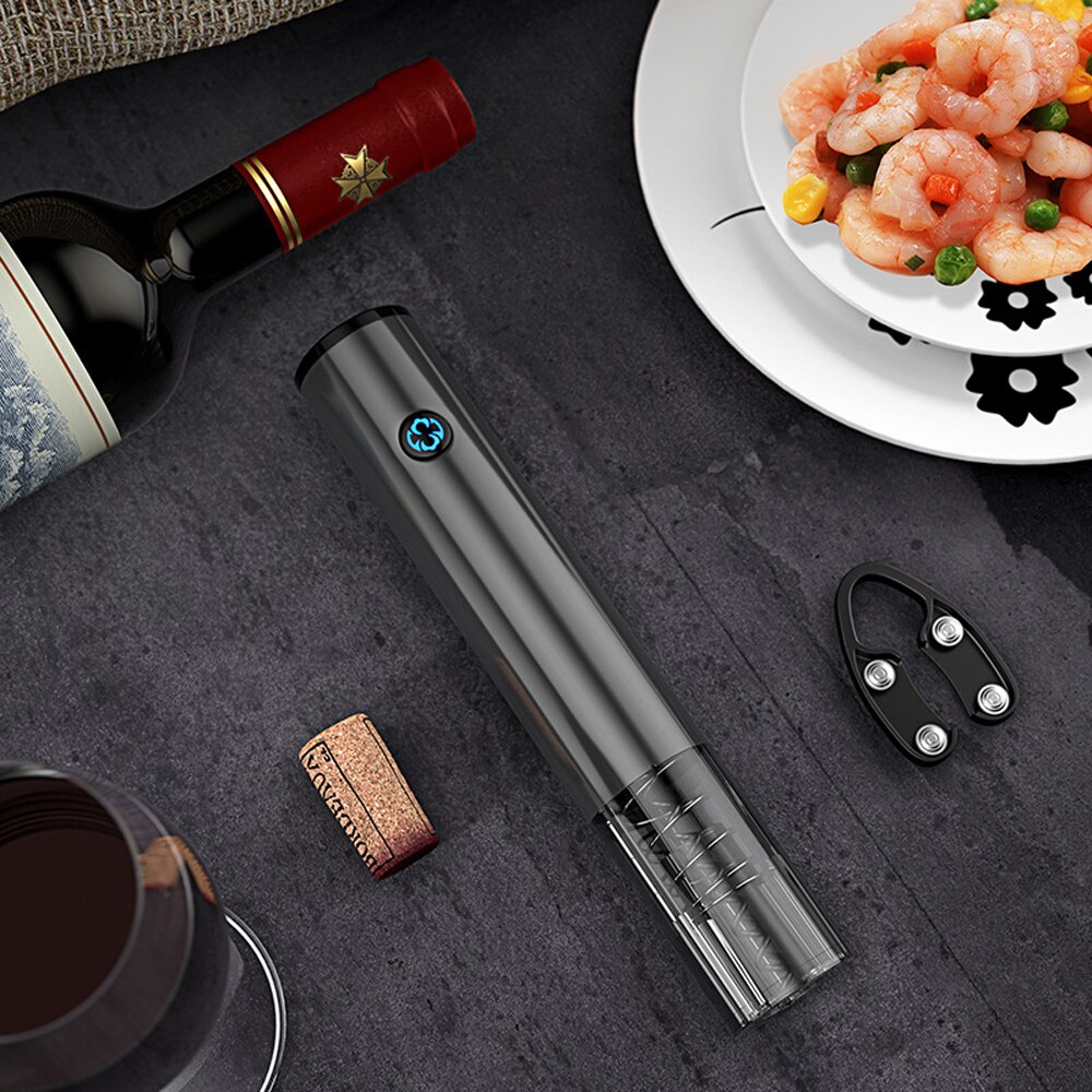 Automatic Electric Wine Opener Corkscrew Wine Bottle Opener Kit With Foil Cutter Kichen usb Recharge Electric Bottle Opener
