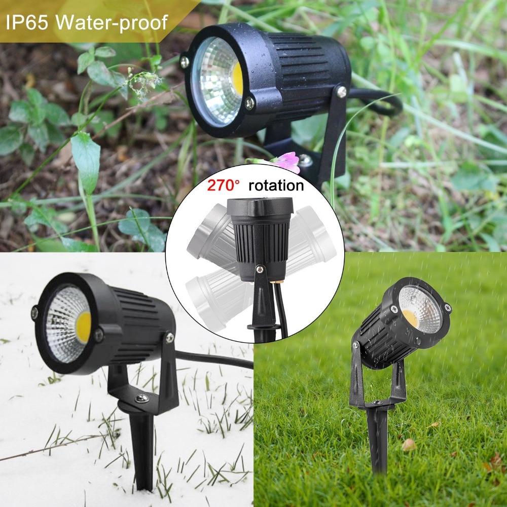 Luz LED para jardín COB de 5 W, de 4 Uds., 12V, 24V, para Sendero de exterior, césped, iluminación de paisaje, foco impermeable IP65 para árbol de Navidad