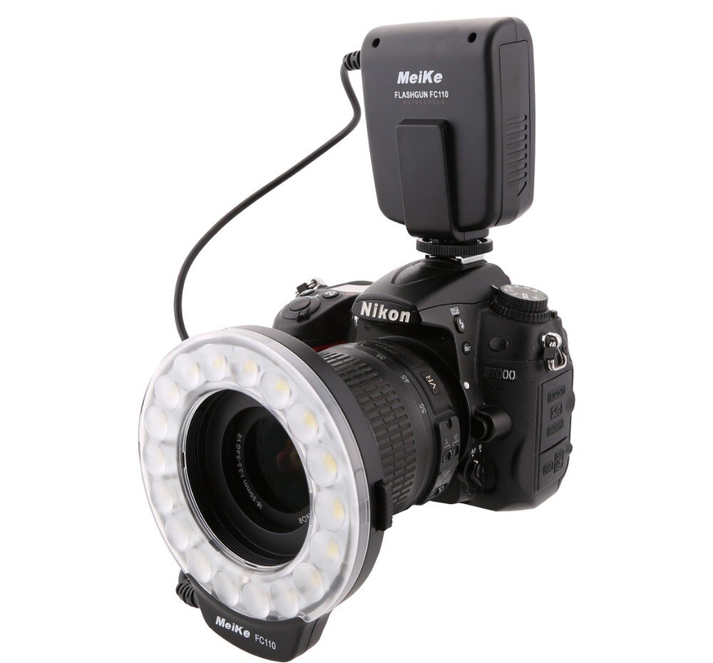 Meike-Anillo de luz LED FC-110 FC110 para Nikon, luz de Flash Macro para Nikon D500, D5, D7500, D3400, D3300, D810, D800, D750, D7200, D5600, D5500, D5300, D5200