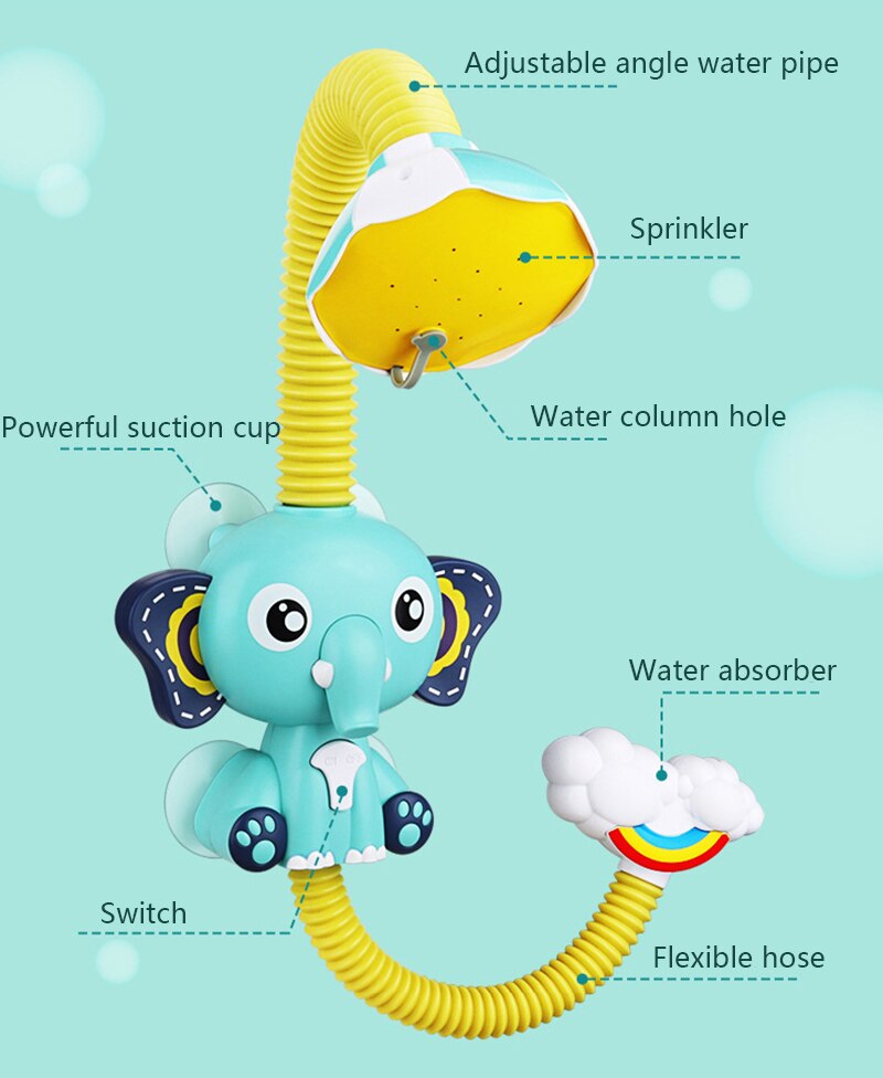 Bad Speelgoed Baby Olifant Spray Peuter Kids Elektrische Cartoon Douche Waternevel Speelgoed Jongens Meisjes Zwemmen Water Speelgoed Game