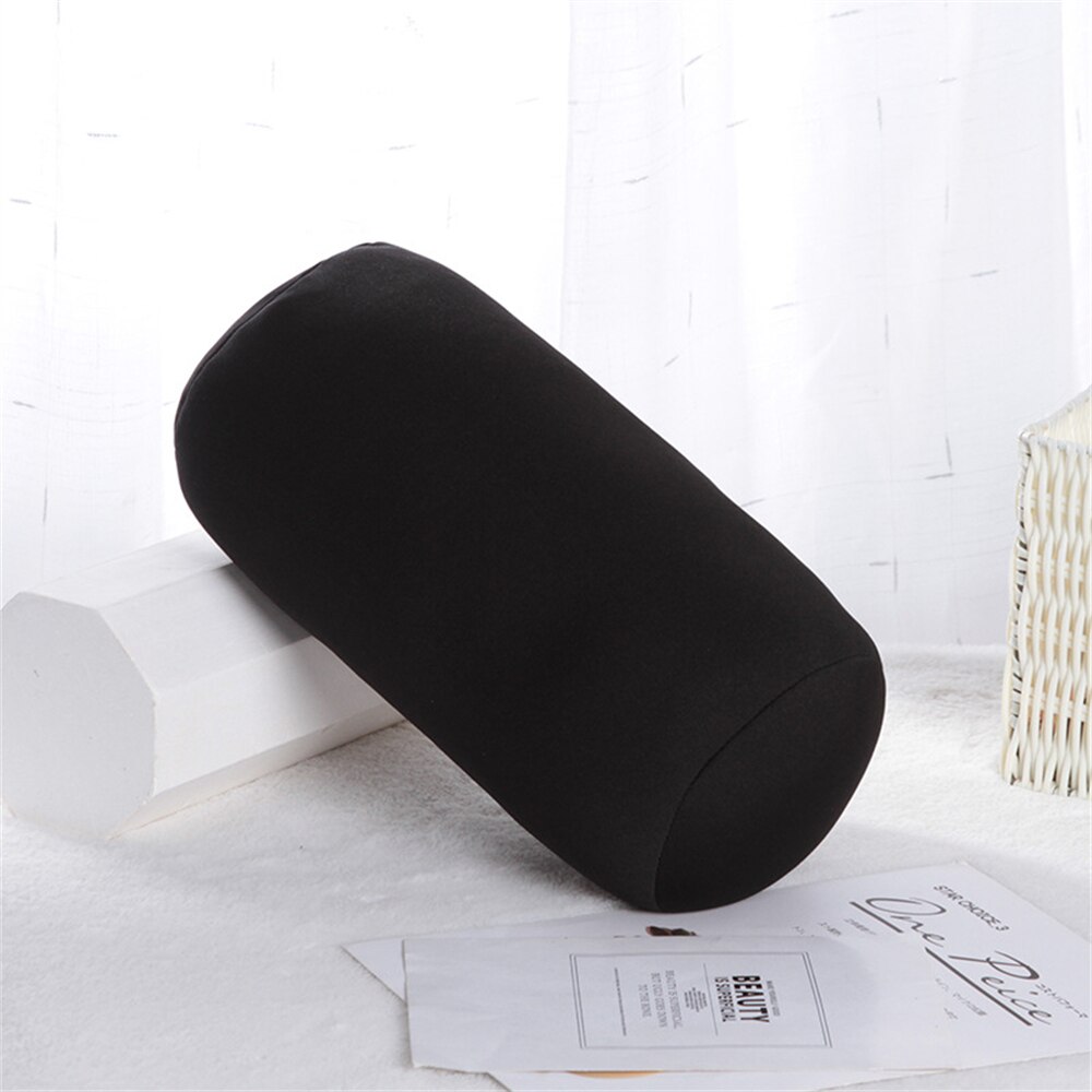Cylindrical Pillow Micro Mini Back Cushion Roll Body Pillows Head Convenient Travel Back Pillow for Bed Living Room Sofa Decor: black