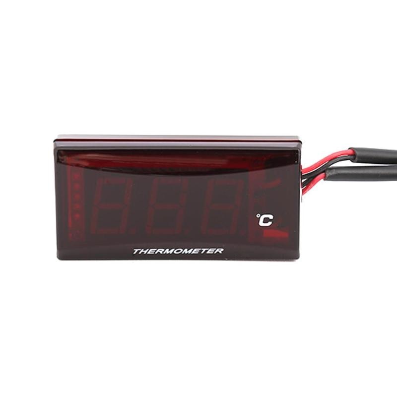 Motorfiets Water Temp Thermometer Praktische Inbouwen Ultra-Dunne Sectie Digitale Display Instrument Meter Universele Motor Meter: Rood