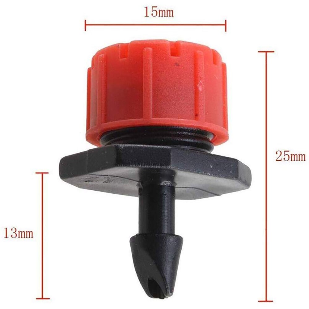 Kit de riego para Arduino, kit de riego para Arduino con manguera de 10M y 10 Uds de gotero de riego rojo, riego ajustable para invernadero doméstico, sistema de riego de jardín