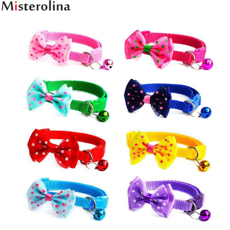 Misterolina katte hunde butterfly krave justerbar klokke slips halsbånd dejlige katte hund hvalp butterfly halsbånd kæledyrsartikler peq 2196