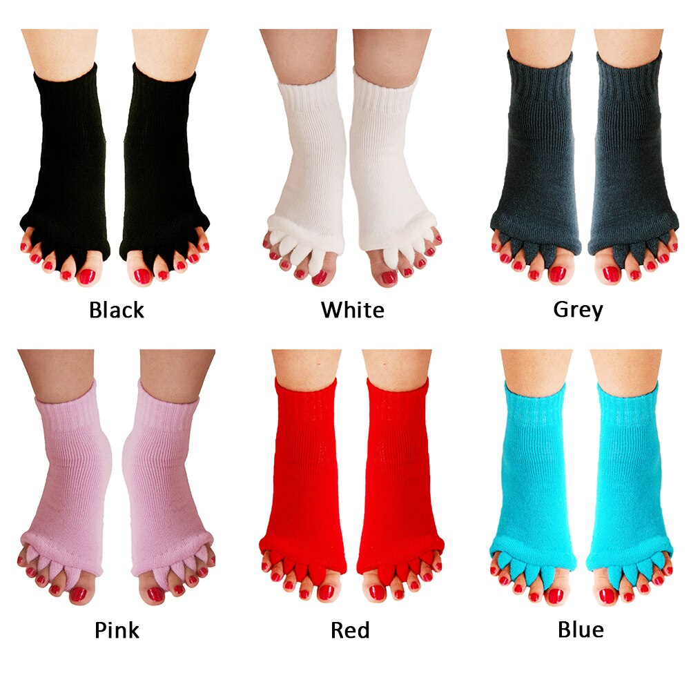 Men Women Yoga Gym Middle Tube Foot Alignment Pain Relief Casual Daily Toe Separator Socks Cotton Blend Warm Winter Stretchy