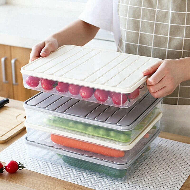 Food Grade Food Storage Boxes Refrigerator Meal Prep Containers for Dumplings Vegetables for Seafood 1pc