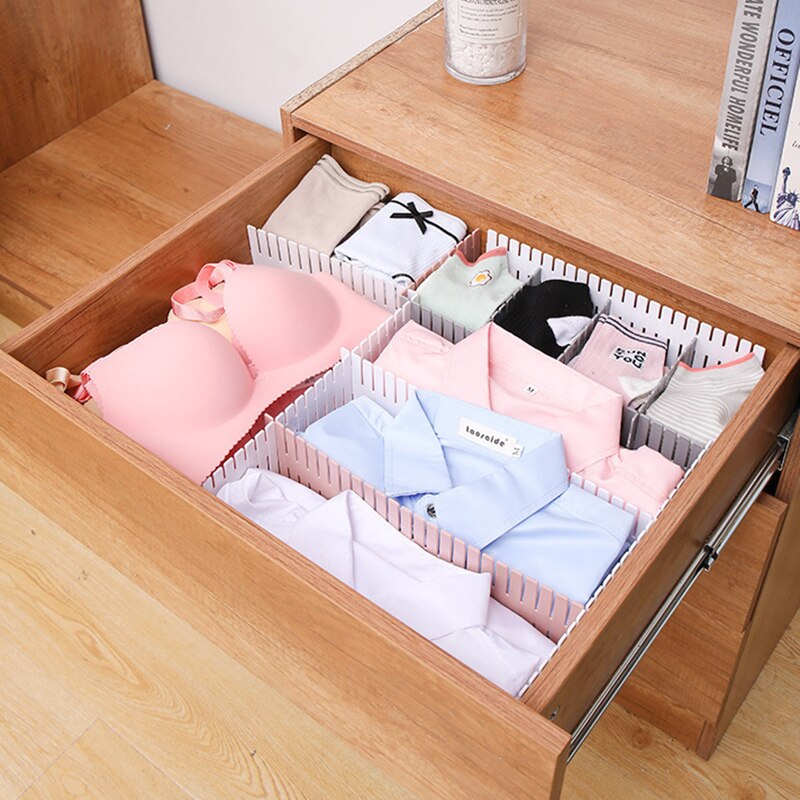 4PCS adjustable plastic drawer partition DIY storage rack household free combination partition board space saving partition tool