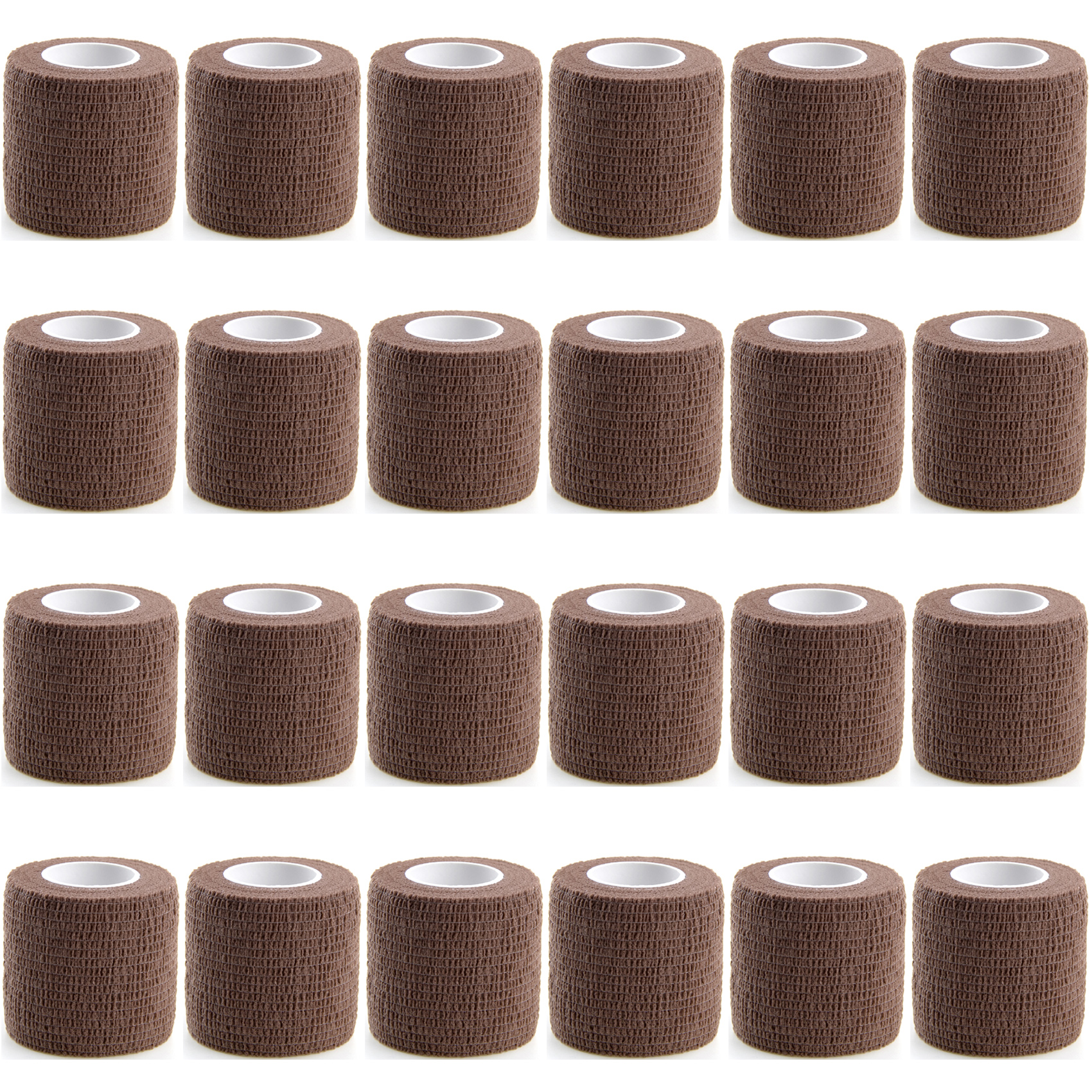24 rolls Self Adhesive Bandage Wrap Cohesive Bandage Sports Tape Vet Wrap: Brown