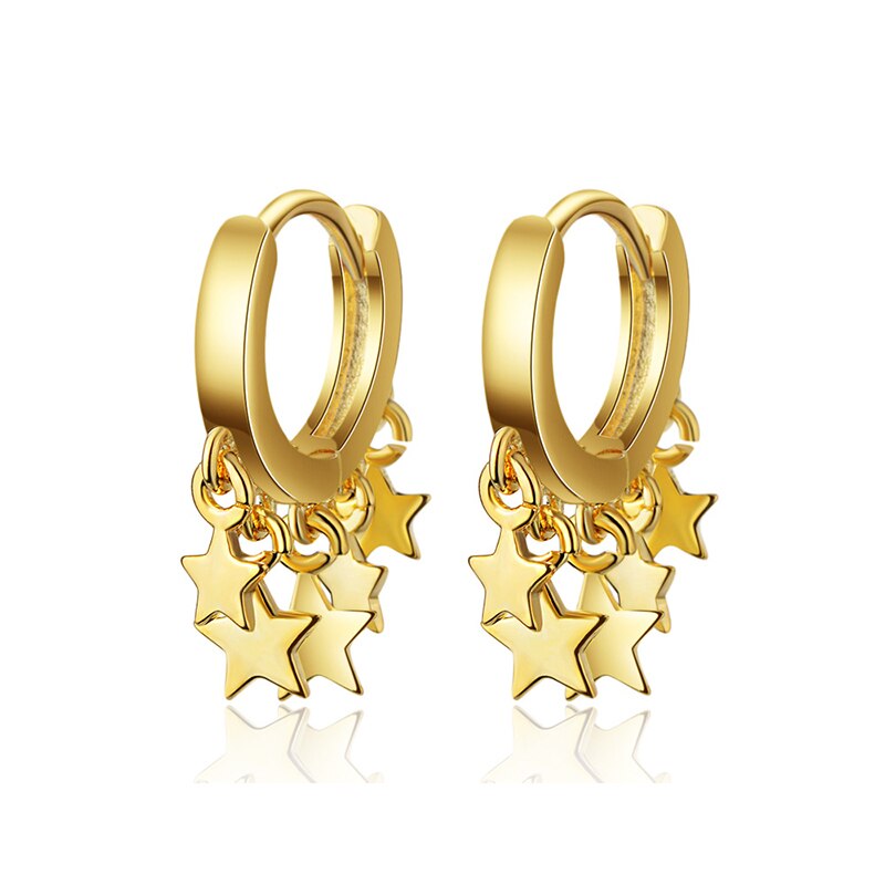 Simples bohemia hoop brincos pequeno minimalista huggie brinco parafuso prisioneiro estrela bola brincos para as mulheres encantador orelha jóias quente