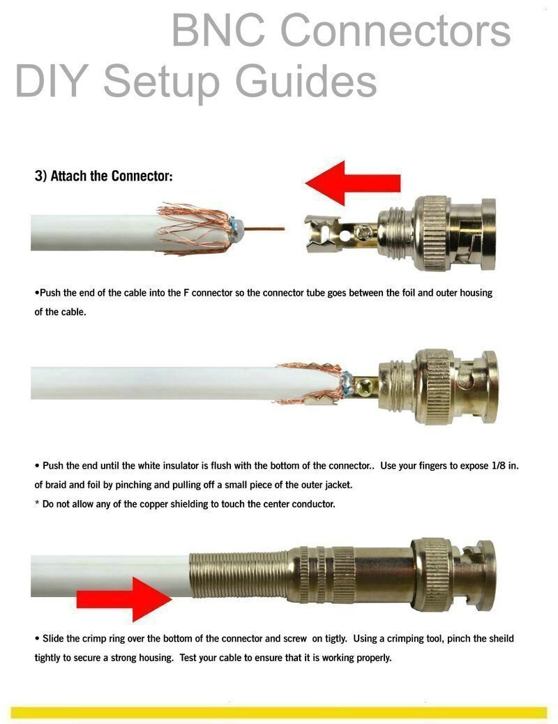 JR-B25 male solderless BNC connector for cctv camera system