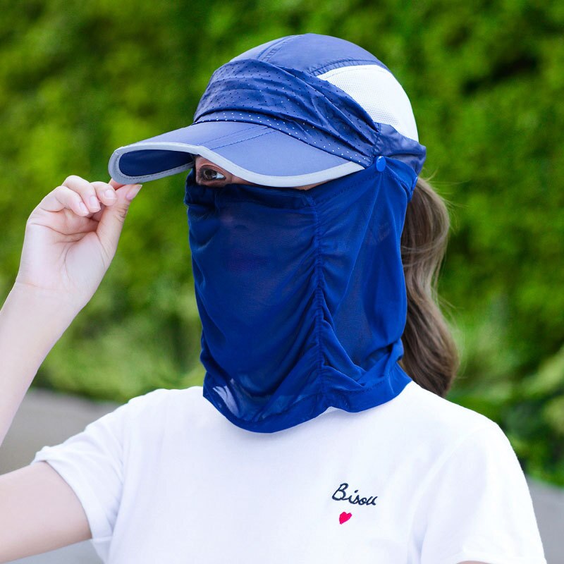 Seaside Sun Visor Hat Female Summer Sun Hats For Women large Brimmed Sun Hat Folding Beach Girls Caps: solid navy