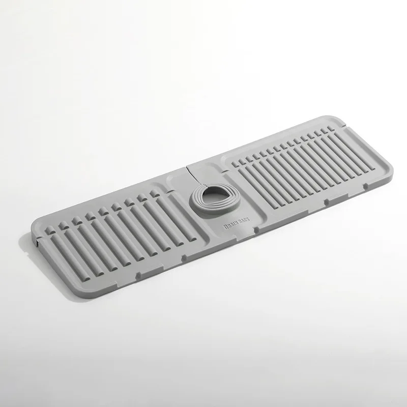 Silicone Draining Board Mat Faucet Mat Dish Drying Pad Folding Heat Resistant Rectangle Eco-Friendly Drainer For Kitchen Pot Cup: black