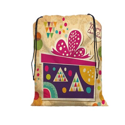 De zak vrolijke kerst print tas kerst trekkoord tassen dames multi-stijl reisrugzak wolesale: 06