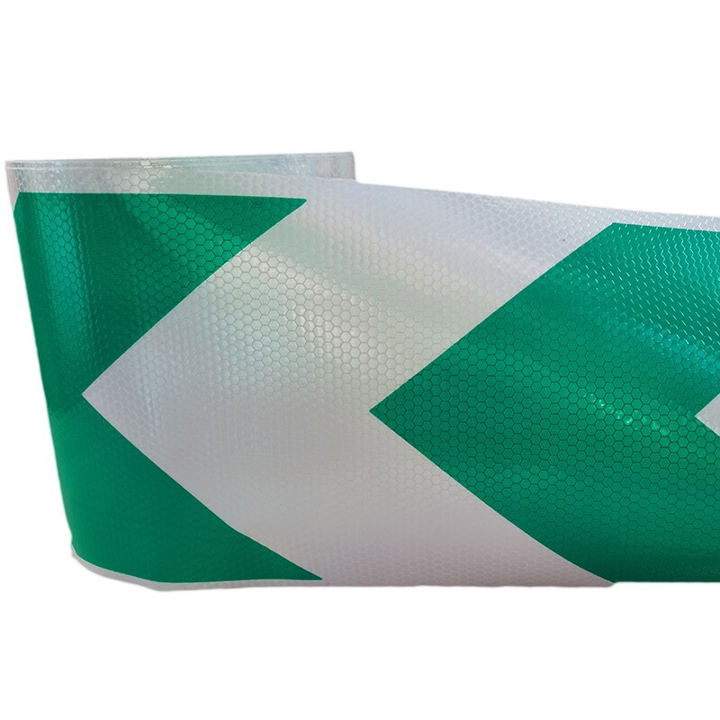 20cm*5m Car Reflective Stickers Safety Mark Reflective Strips Warning Stickers Tape Exterior Warning Strip Protect: Red-green arrow