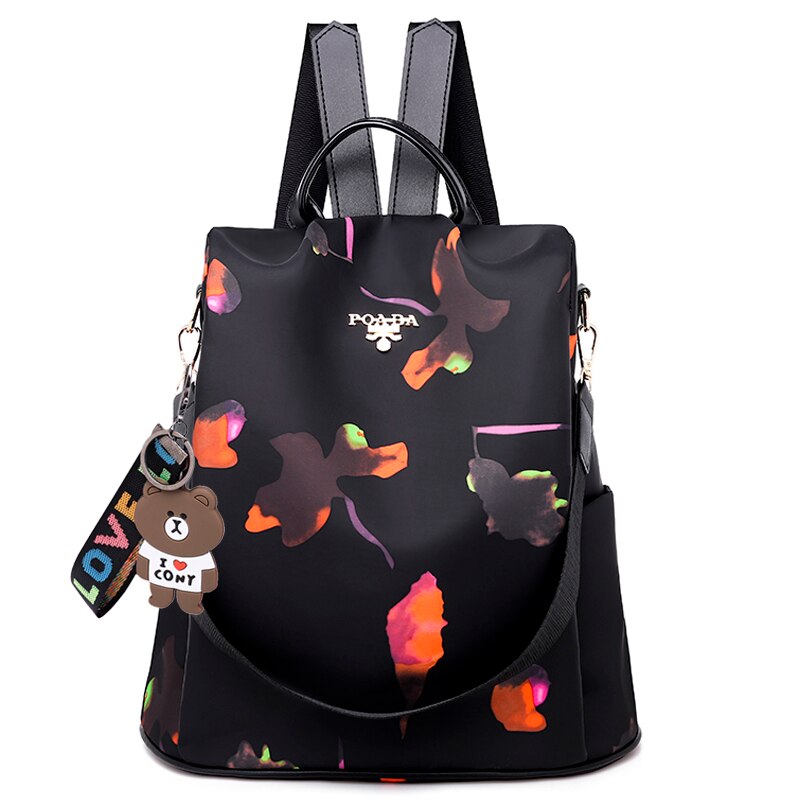 Pretty Style Girls Anti Theft School Backpack Casual Women Travel Backpack Durable Fabric Women Backpack: 4