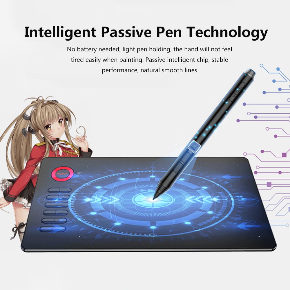 VEIKK Drawing Tablet A15/A30/A50/S640 Graphic Tablet Digital Drawing Tablet 8192 Induction Levels Button Beginner