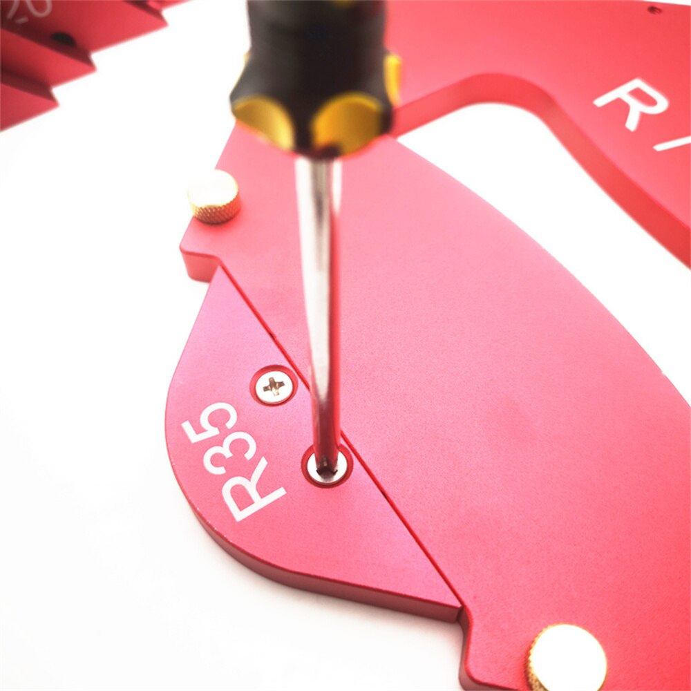 Woodworking Fillet Gauge Aluminium Alloy Bevel Gauge Angle Ruler Contour Gauge Arc Radius Quick-Jig Round Corner Template