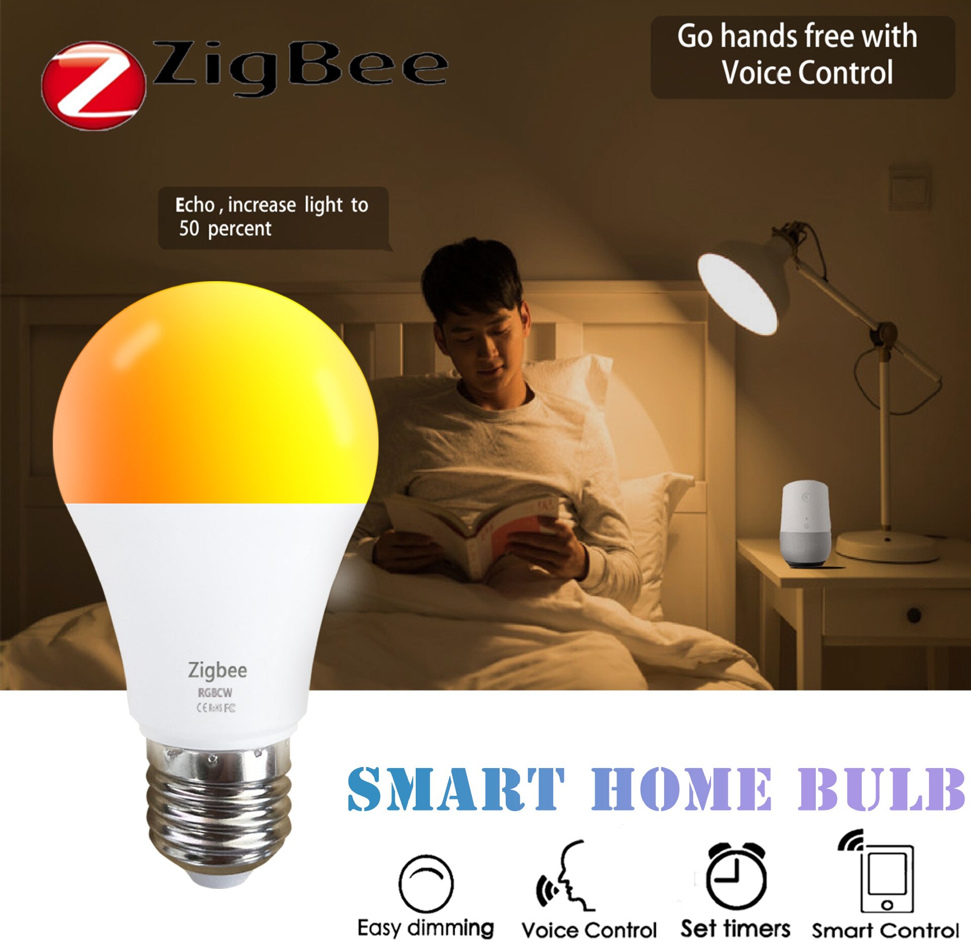 Zigbee Smart Wifi Led Lamp 10W E27/E26/B22 Wifi Gloeilamp Rgb + Ww + Cw dimmer App Controle Smart Led Lamp Voor Alexa Google Thuis