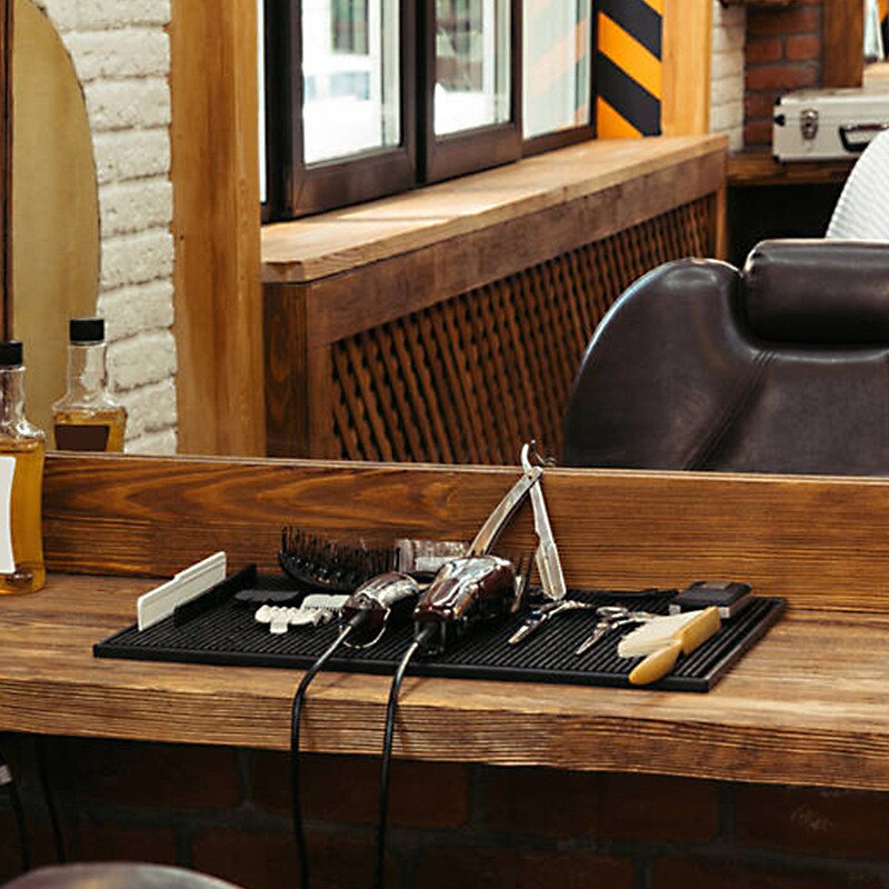 Salon noir coiffeur outils antidérapant tapis sèche-cheveux coupe-cheveux PP doux antidérapant tapis coussin garder Kits de coiffure