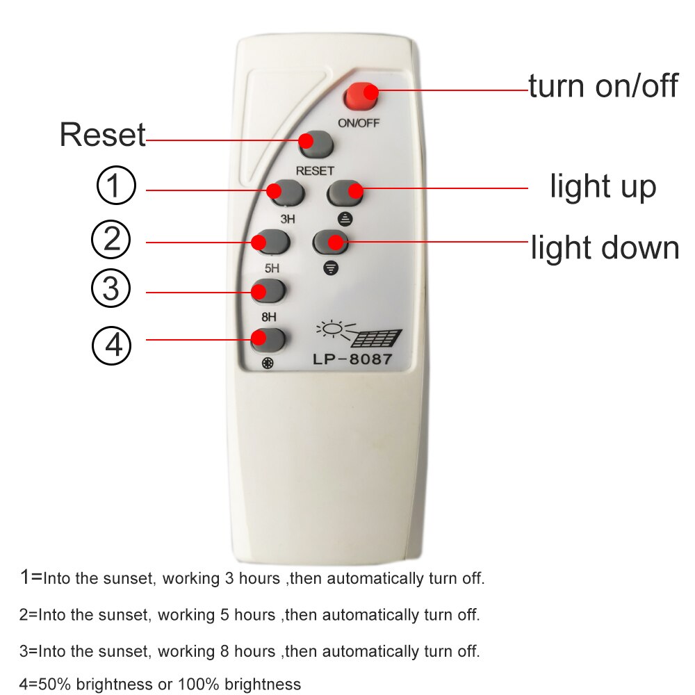 Control remoto IR almohadilla para mando lámpara común y lámparas de luz Solar LED de inundación Solar y de la calle para BSOD