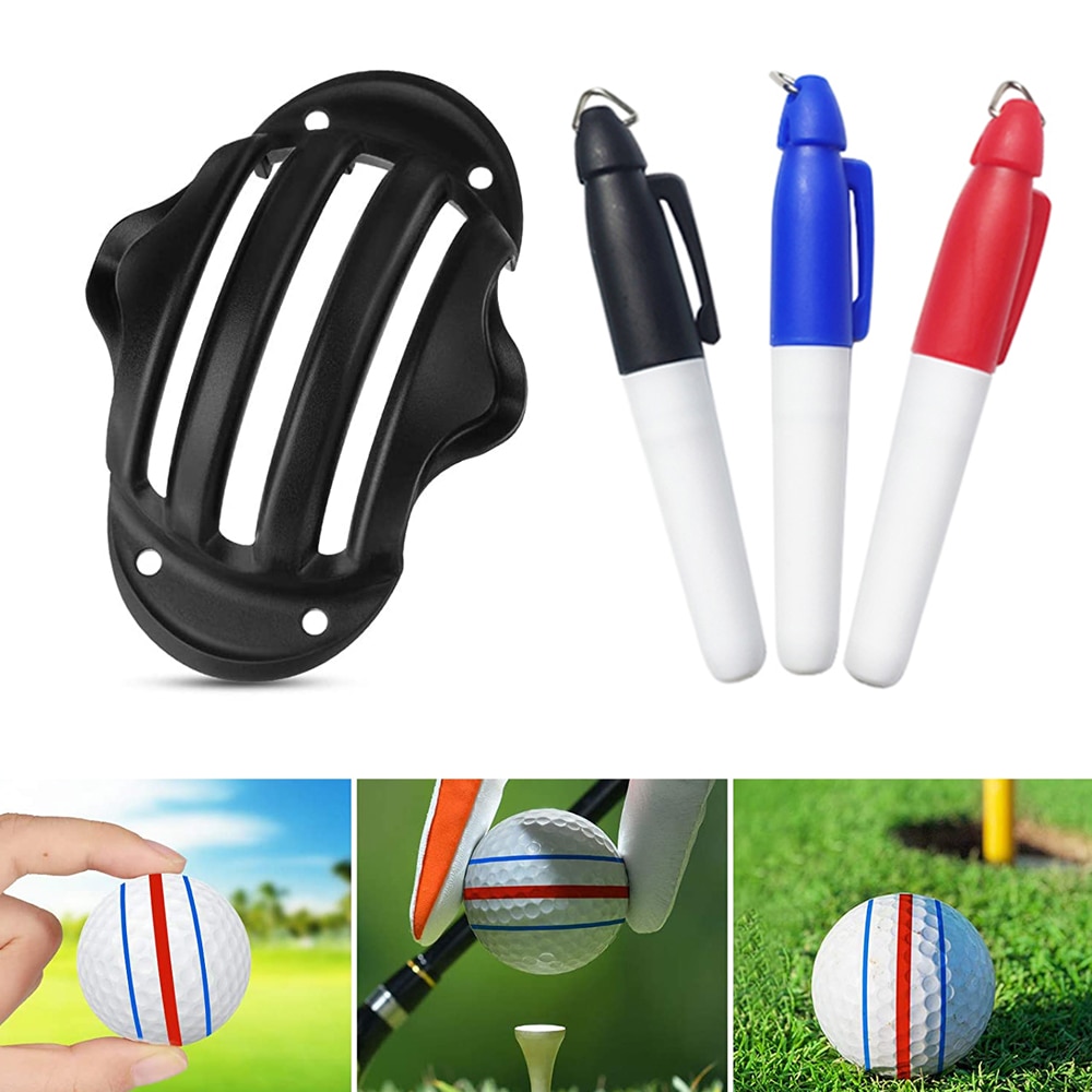 Golf Ball Triple Track 3 Line Alignment Marker Stencil Plastic Golf Ball Line Drawing Tool Golf Putting