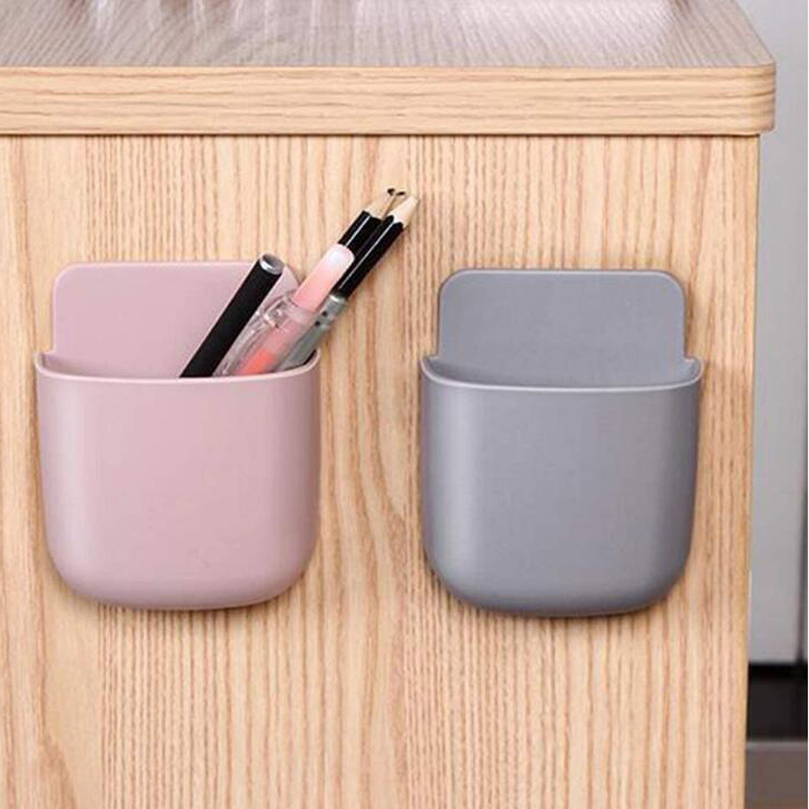 Storage box organizer Multi-functional sundries sorting box Mobile phone charging bracket wall-mount remote control storage box