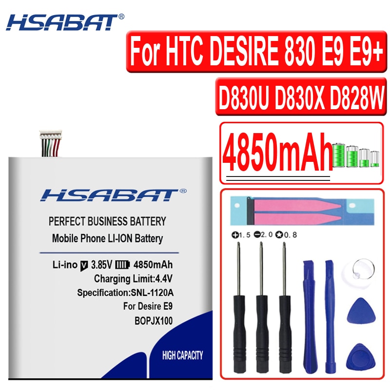 Hsabat 100% 4850 Mah B0PJX100 BOPJX100 Batterij Voor Htc Desire 830 D830U D830X D828W E9 E9 + Plus Batterijen