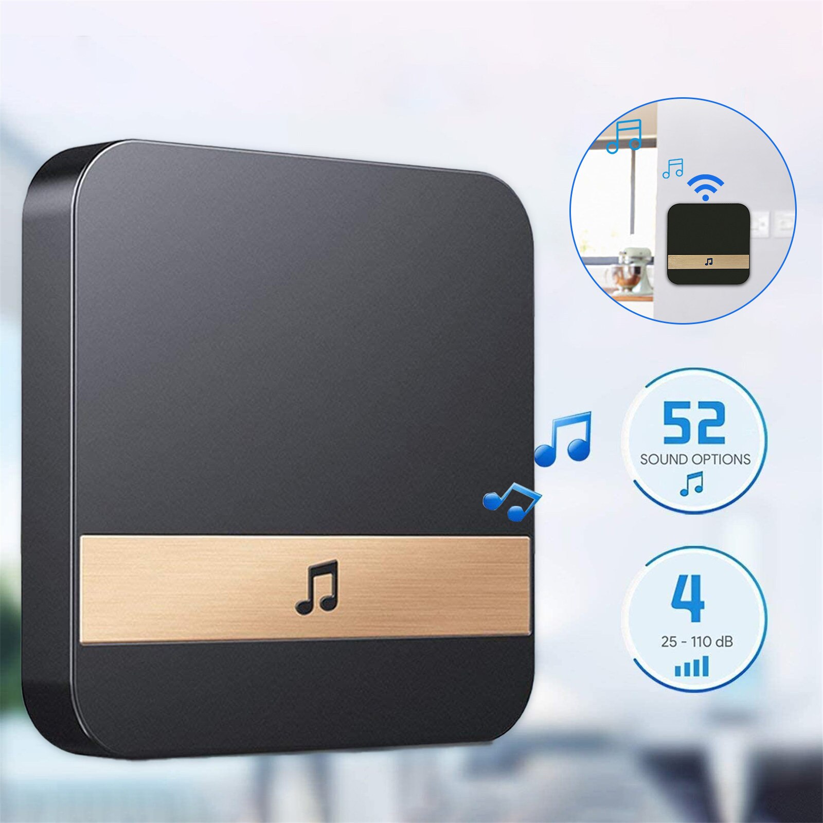 Wireless Visual Smart Doorbell Indoor Dingdong Machine Open Door Plug-in Chime Plastic In Box AC Doorbell