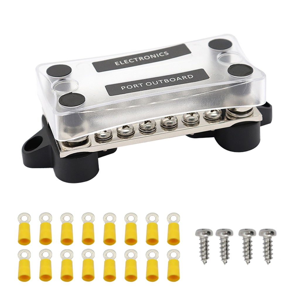 Dual Row Bus Bar Electrical Terminal Junction Box 12V 150A 4 Studs Dual Bus Bar Car Accessories