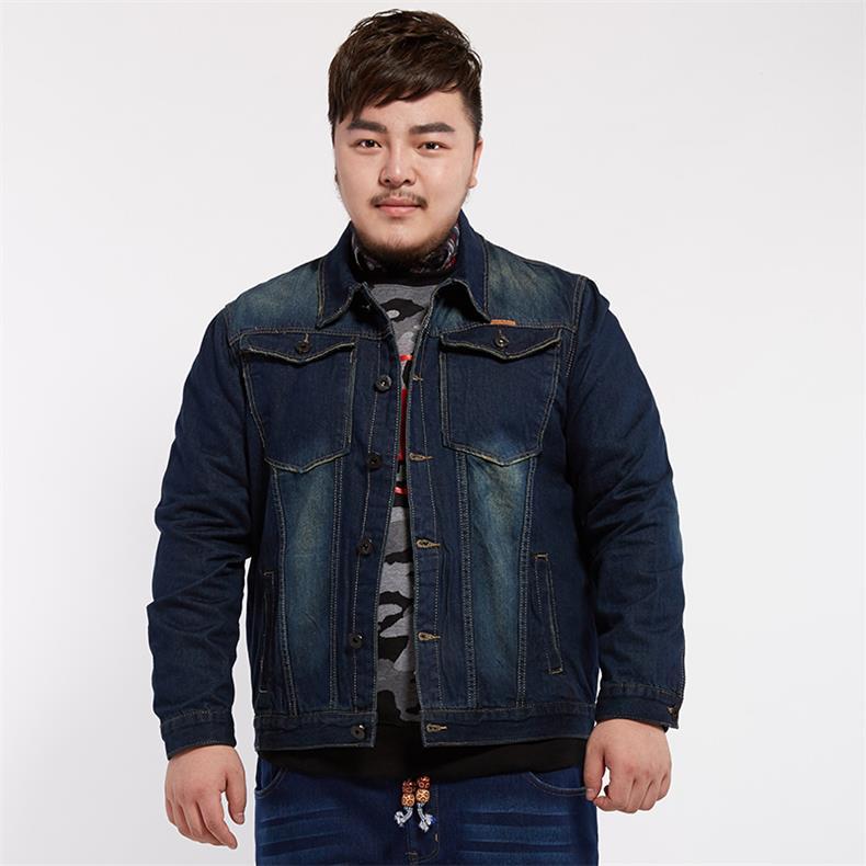 Klassieke spijkerjas heren merkkleding 100%  katoenen casual heren spijkerjas donkerblauw effen jas heren plus maat 8xl 7xl 6xl: Xxxl