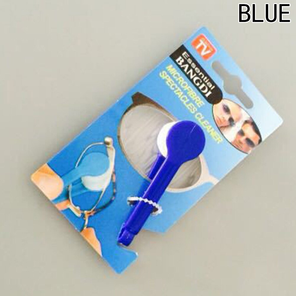 Multifunctionele Multicolor Draagbare Bril Vegen Bril Reinigen Glazen Ruitenwisser Doek Schoon Vegen Gereedschap 1 pc: Blauw