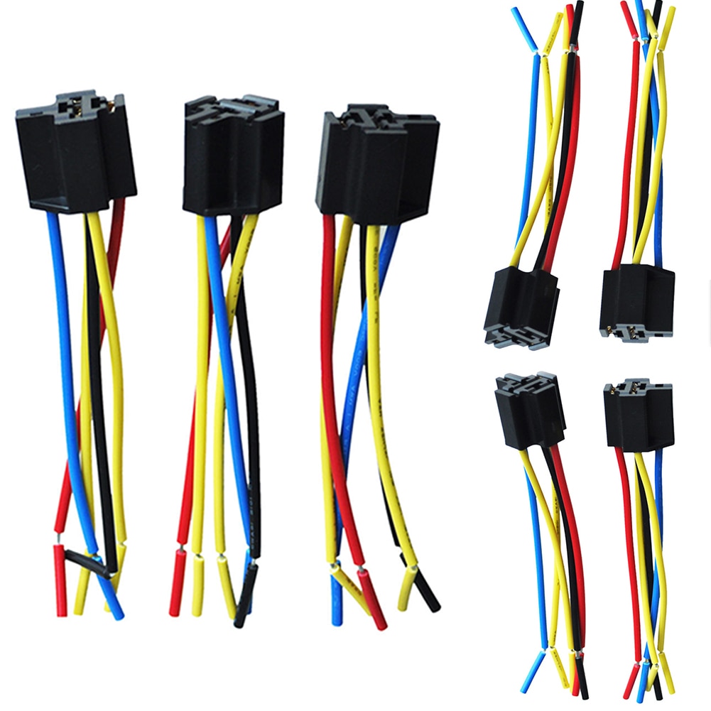 5 stk 5 pinner kabel relé stikkontakt sele kontakt  dc 12v til bil