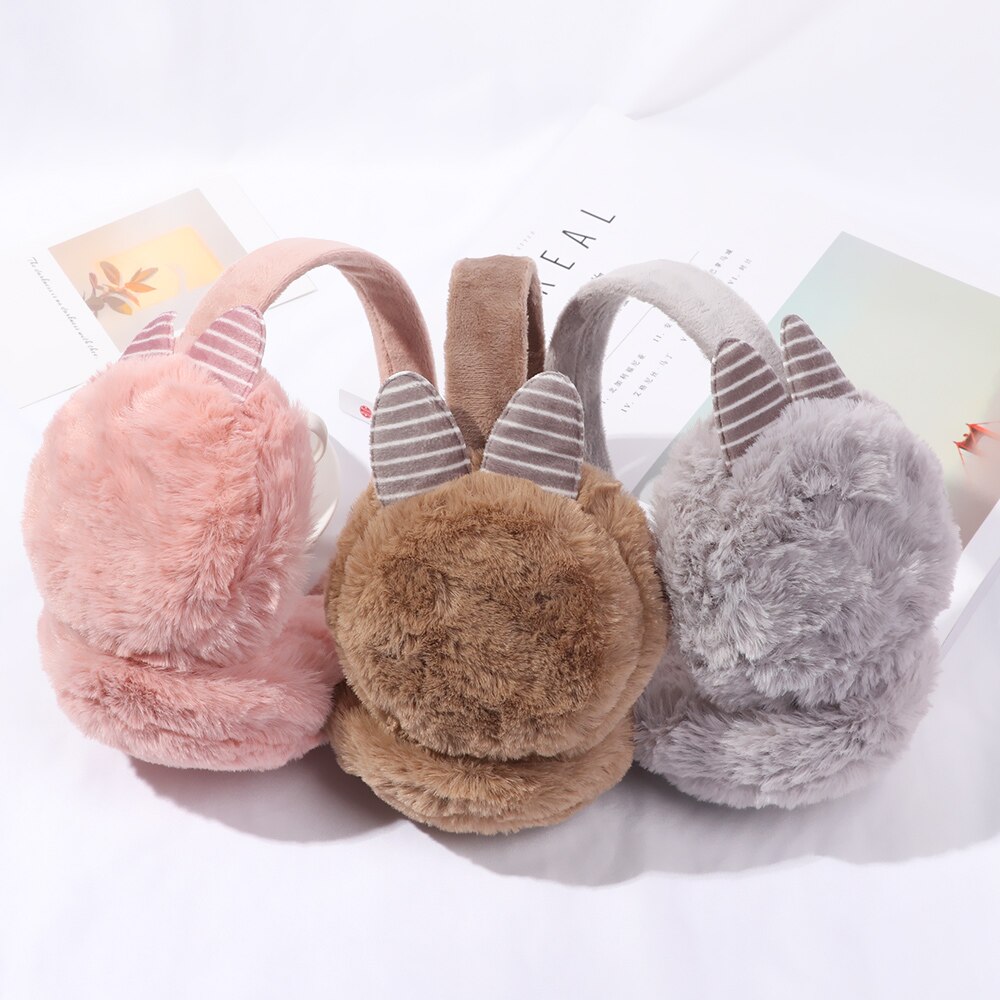Winter Autumn Warm Faux Fur Earmuffs Cute Cat Ear Earflap Plush Earmuff for Girls Ladies Women Hairbands Ear Muffs